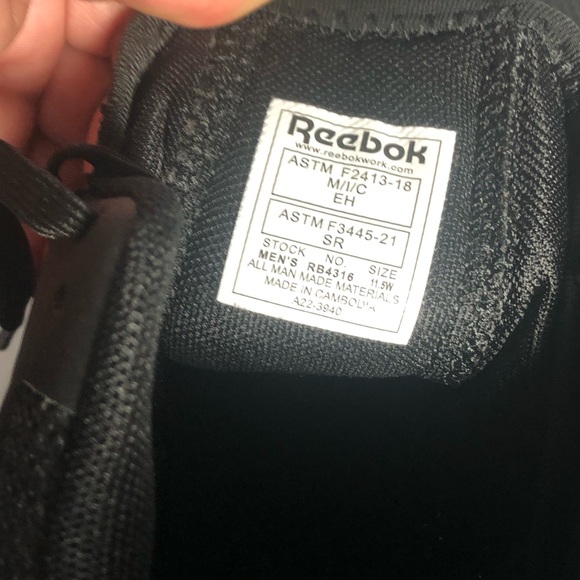 Reebok Fusion Flexweave Safety Composite Toe Work Athletic Sneaker Black 11.5W - Picture 8 of 11